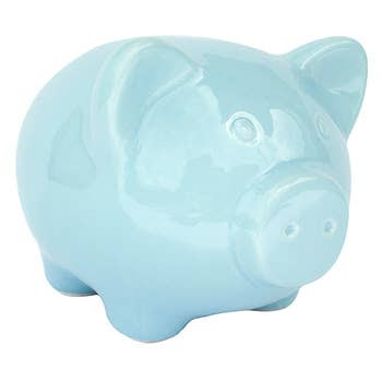 Pig Ceramic Bank Blue