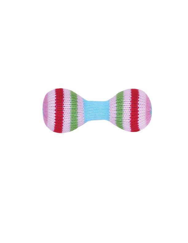 Dumbbell Knit Rattle – Fashion Stripe